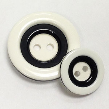 NV-1301 Black and White Fashion Button, 2 Sizes   